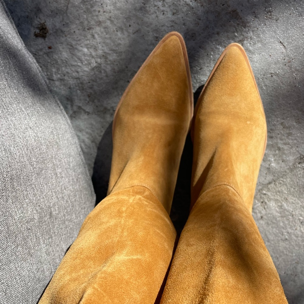 BA&SH Suede boots Tan leather  shops Cowboy - Picture 4 of 10